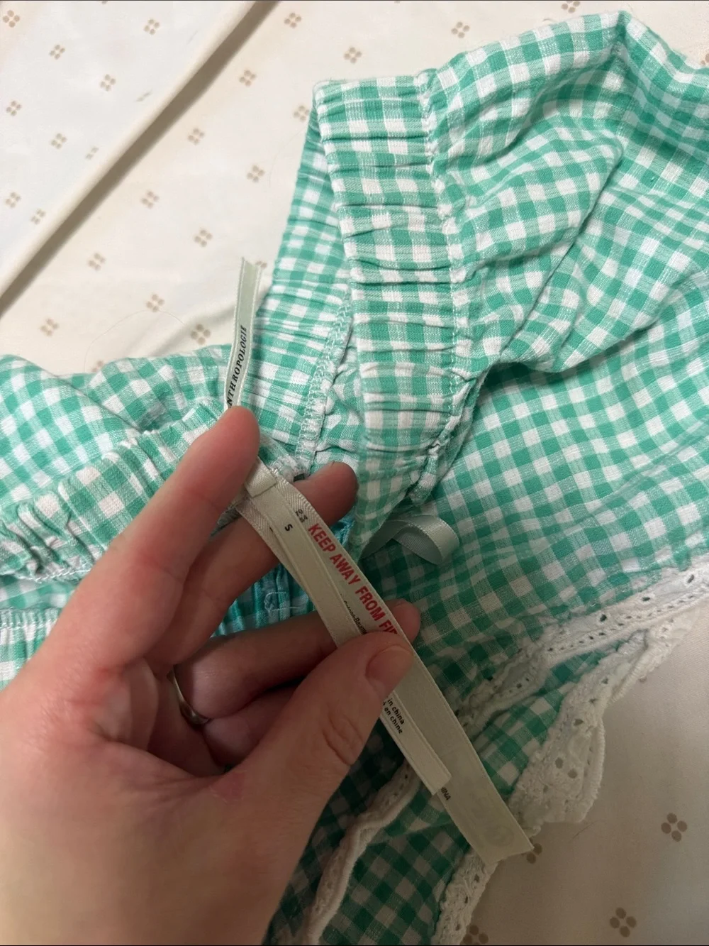 Anthropologie gingham shorts